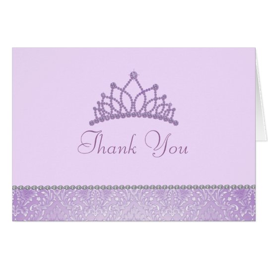 Lila Prinzessin Thank You Card Karte