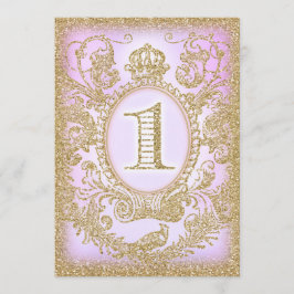 Lila Prinzessin zum ersten Geburtstag Einladung