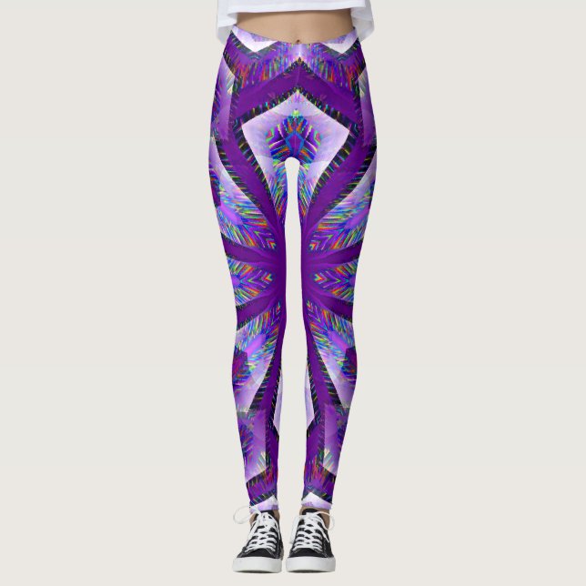 Lila Psychedelic Star.. Leggings (Vorderseite)