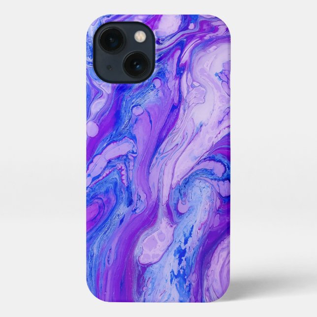 lila psychedelische Flüssigkeit iPhone Hülle (Rückseite)