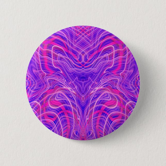 Lila psychedelisches Muster Button (Vorderseite)