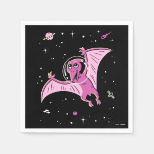 Lila PterodactylDinos im Weltraum Serviette