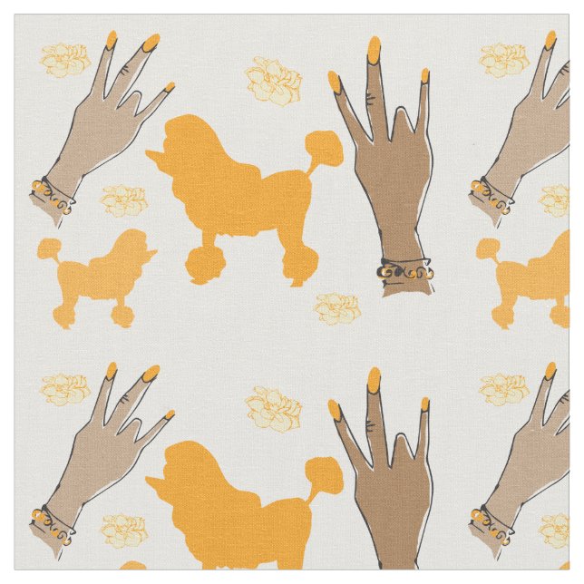 Lila Pudel Gedränge Stoff (Nahaufnahme)