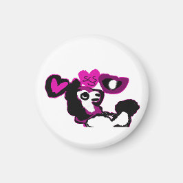 Lila Pudel Kunst Magnet