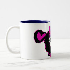 Lila Pudel Kunst Zweifarbige Tasse