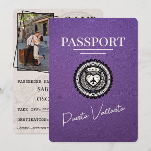 Lila Puerta Vallarta Reisepass Save The Date