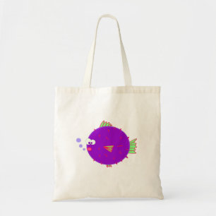 Lila Puffer-Fische Tragetasche