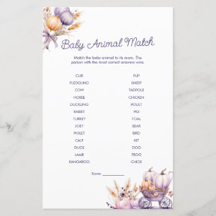 Lila Pumpkin Baby Baby Match Baby Duschspiel