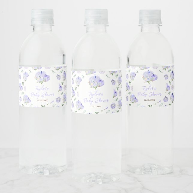 Lila Pumpkins Floral Baby Dusche (Flaschen)