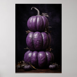 Lila Pumpkins gestapelt Poster