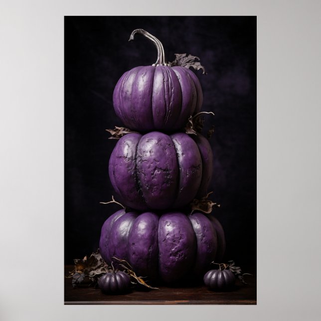 Lila Pumpkins gestapelt Poster (Vorne)