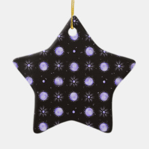 Lila Punkte Keramik Stern Schmuck Ornament