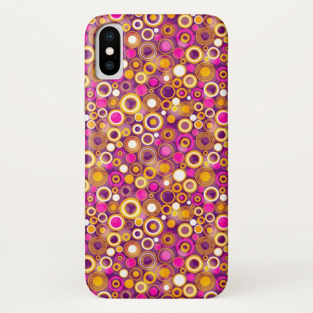 Lila Punkte-Muster Case-Mate iPhone Hülle (Rückseite)