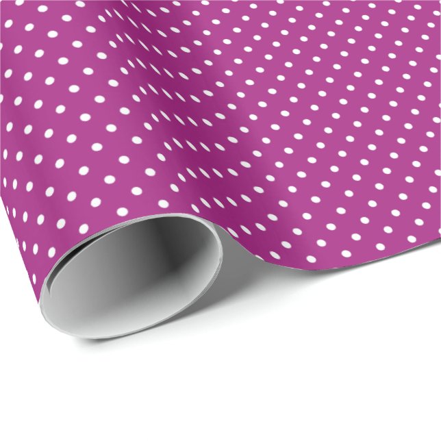 Lila Punkte-Muster Geschenkpapier (Rolleneckpunkt)