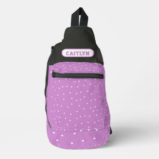 Lila Punkte & Streifen Crossbody Bag