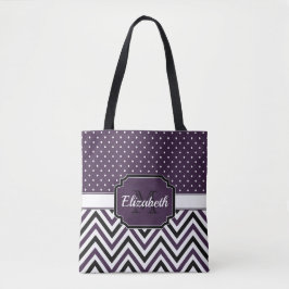Lila Punkte u. Sparren Tasche