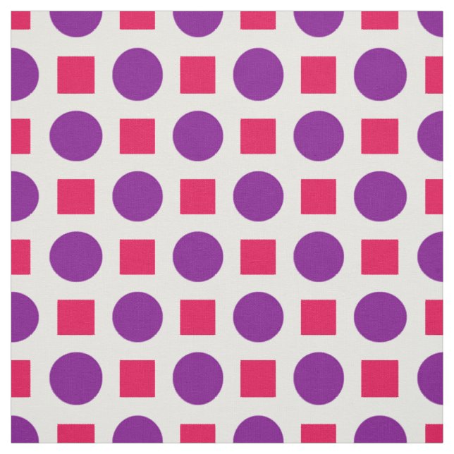 Lila Punkte und Fuchsienquadrate Stoff (Muster)
