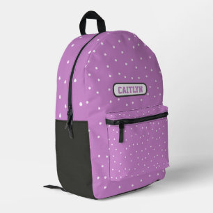 Lila Punkte und Streifen Bedruckter Rucksack
