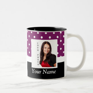 Lila Punktvorlage Zweifarbige Tasse