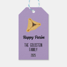 Lila Purim Familienname für Geschenkkörbe Geschenkanhänger
