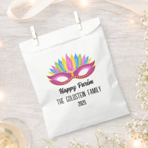 Lila Purim Masquerade Familienname Gefälligkeitsag Geschenktütchen