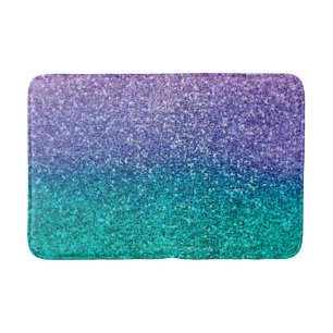 Lila Purpur & Türkis Grün Funkelnder Glitter Badematte