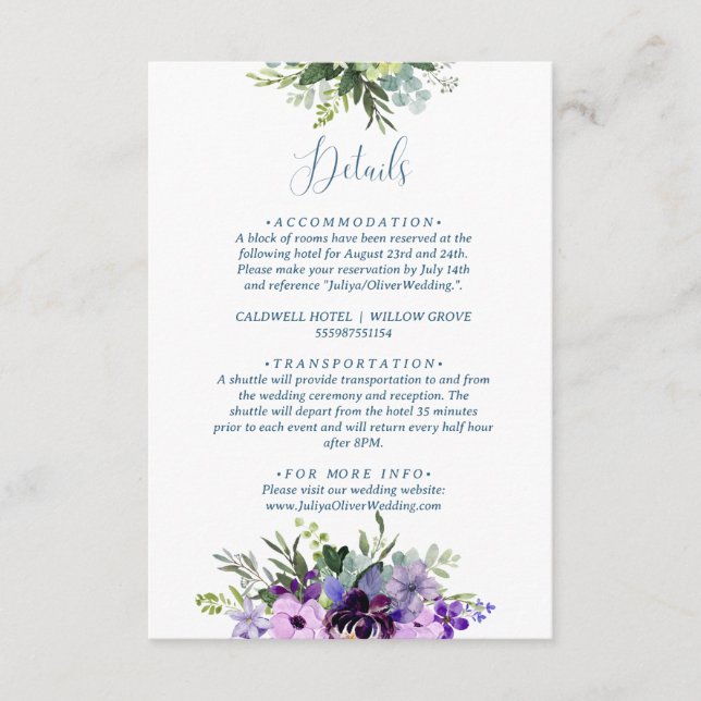 Lila QR-Code Begleitkarte (Vorderseite)