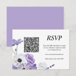 Lila QR-Code RSVP-Karte RSVP Karte