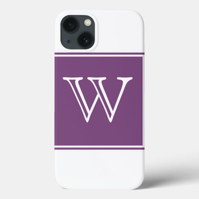 Lila-Quadrat-Monogramm Case-Mate iPhone Hülle (Rückseite)
