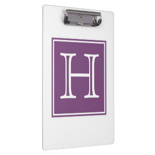 Lila-Quadrat-Monogramm-Zwischenablage Klemmbrett