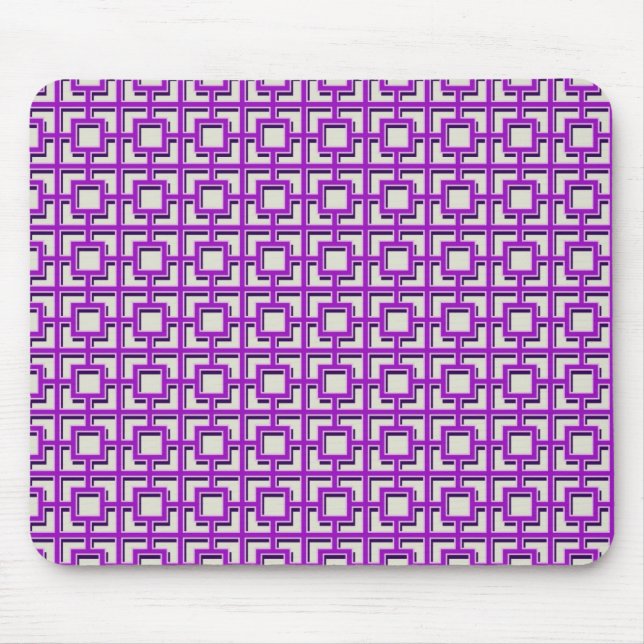 Lila Quadratmuster Mousepad (Vorne)