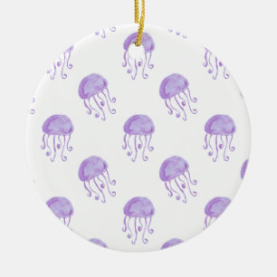 lila Qualle Keramik Ornament