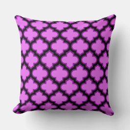 Lila Quatrefoil Trellis Kissen