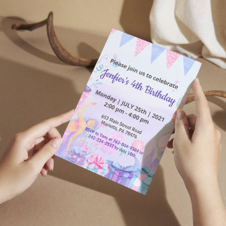 Lila Queen Baby Theme Geburtstag Einladung