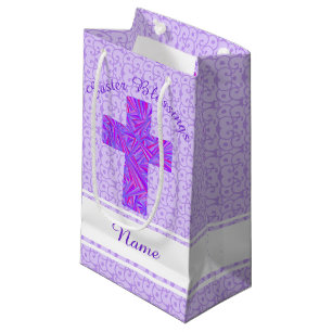 Lila querer christlicher Symbol-Glaube Ostern Kleine Geschenktüte