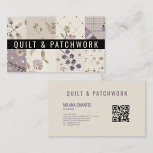 Lila Quilt-Patchwork-Handmade Kleidung Visitenkarte