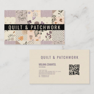 Lila Quilt Patchwork Handmade Kleidung Visitenkarte