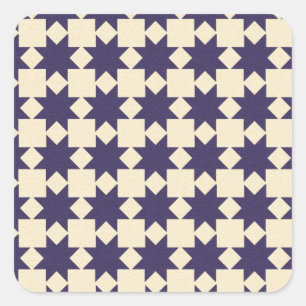 Lila Quiltmuster Quadratischer Aufkleber