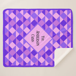 Lila Quiltmuster Sherpadecke
