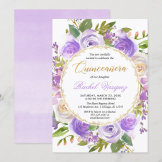 Lila Quinceanera Bläserlavender lilac Einladung