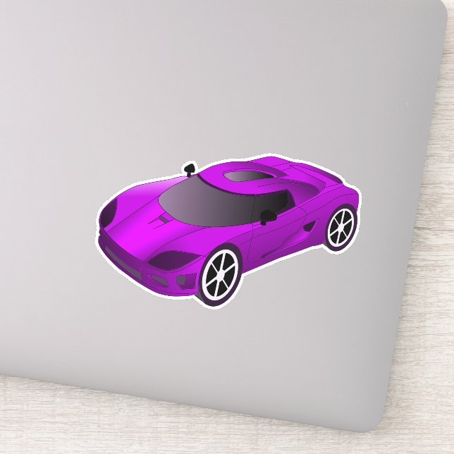 Lila Race Car Contour Aufkleber (Detail)