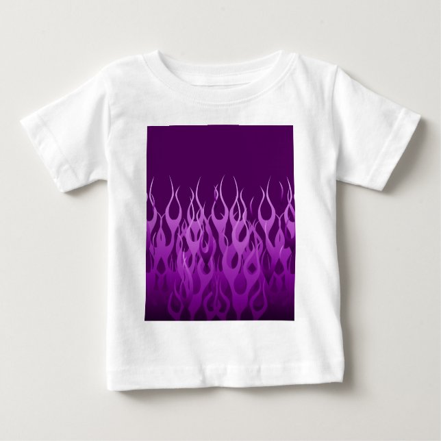 Lila Racing-Flammen Baby T-shirt (Vorderseite)