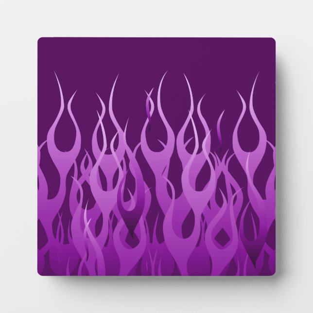 Lila Racing-Flammen Fotoplatte (Vorderseite)