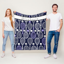 Lila Rackets Girl Tennis Niedlich Personalisiert Fleecedecke