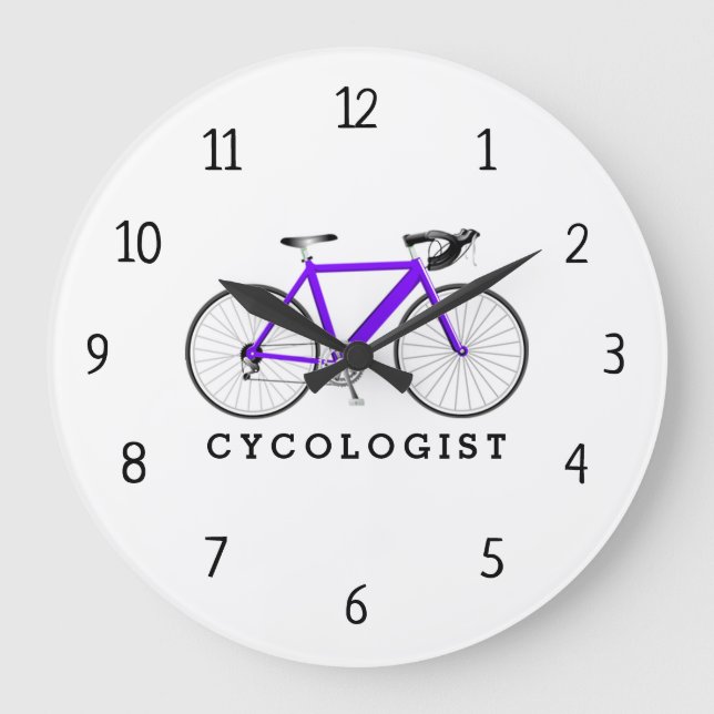 Lila Radfahrer Große Uhr (Vorderseite)