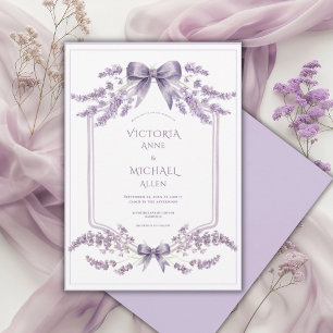 Lila Rahmen Blumen Elegante Hochzeitseinladung Einladung