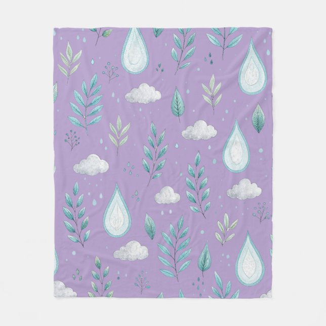 Lila Rain Cloud Cosy Fleece Blanket (Vorderseite)