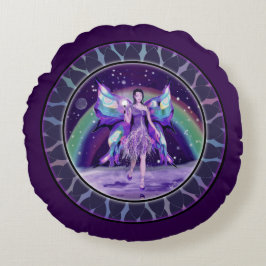Lila Rain Fairy Rundes Kissen