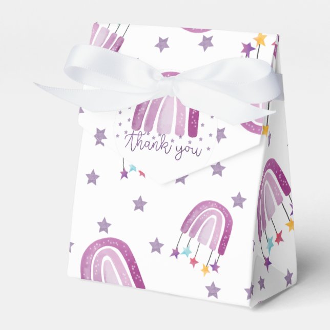 Lila Rainbow Baby Dusche Vielen Dank Geschenkschachtel (Vorderseite)