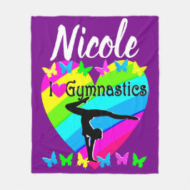 LILA RAINBOW I LIEBE GYMNASTICS-DESIGN FLEECEDECKE